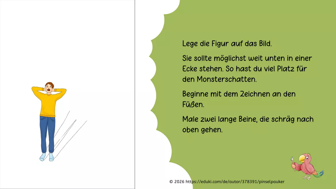 Bild in der Beschreibung des Unterrichtsmaterials Kunst Halloween, Monster-Schatten, Grundschule von Pinselpauker #2