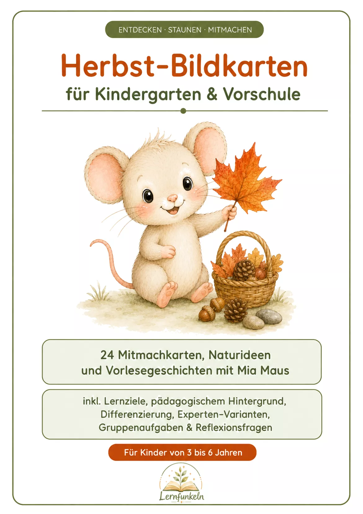Bild in der Beschreibung des Unterrichtsmaterials 🍂 Großes Herbstpaket | Kamishibai, 24 Bildkarten, 18 Bildungsangebote & Bastelideen von Lernfunkeln Materialien #2