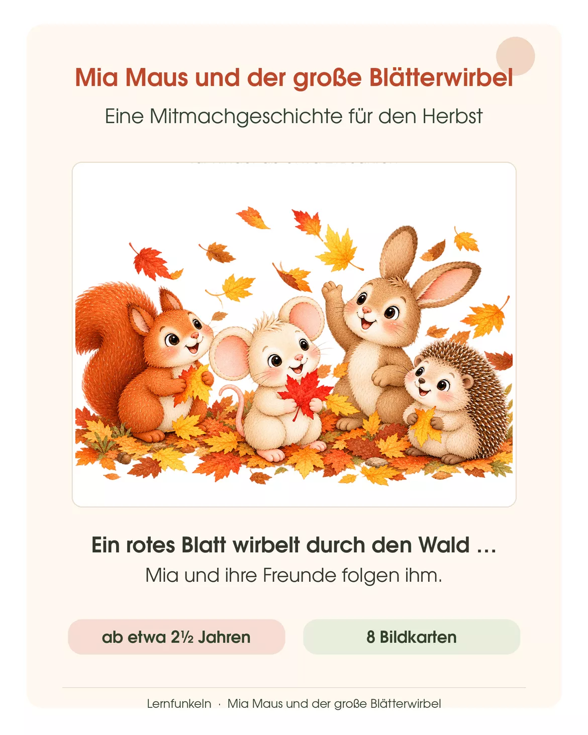 Bild in der Beschreibung des Unterrichtsmaterials 🍂 Großes Herbstpaket | Kamishibai, 24 Bildkarten, 18 Bildungsangebote & Bastelideen von Lernfunkeln Materialien #1