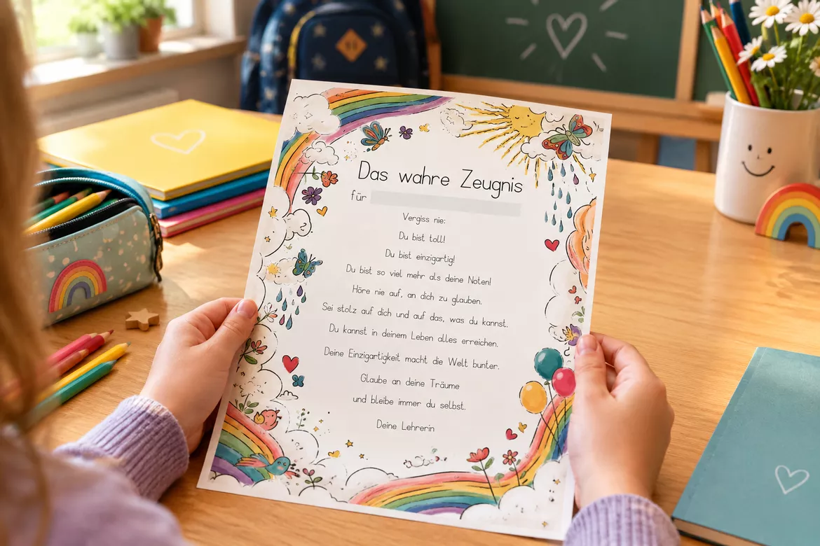 Bild in der Beschreibung des Unterrichtsmaterials Das wahre Zeugnis – Regenbogen-Edition von Grundschulmaterial.shop #1