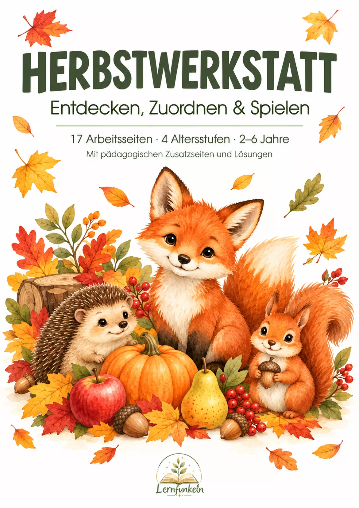 Bild in der Beschreibung des Unterrichtsmaterials 🍂Herbstwerkstatt – 17 differenzierte Arbeitsblätter für Kinder von 2–6 Jahren von Lernfunkeln Materialien #1