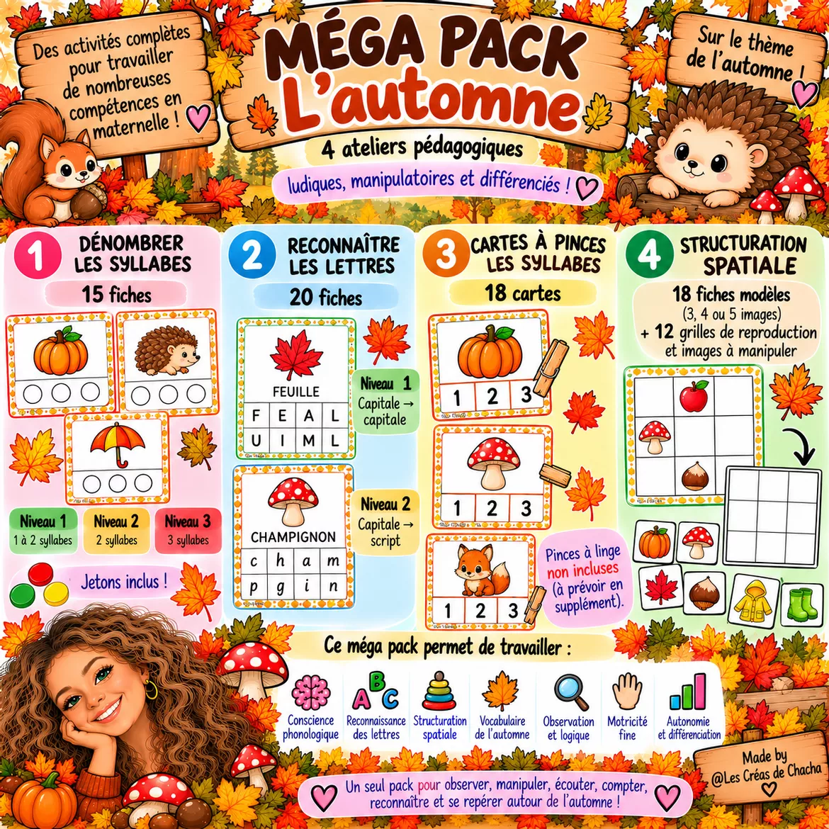 Bild in der Beschreibung des Unterrichtsmaterials 🍂 MÉGA PACK PÉDAGOGIQUE – L’automne - PS-MS-GS🍁 von Les Créas de Chacha #1