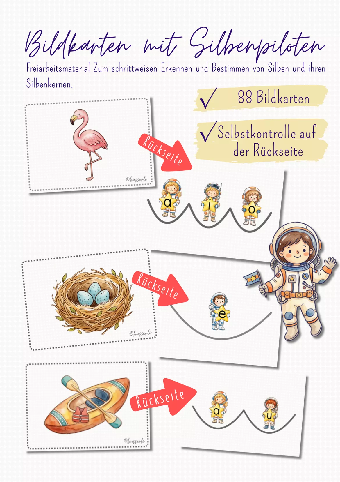 Bild in der Beschreibung des Unterrichtsmaterials SILBENPILOTEN MATERIALPAKET Klasse 1 von busserli #2