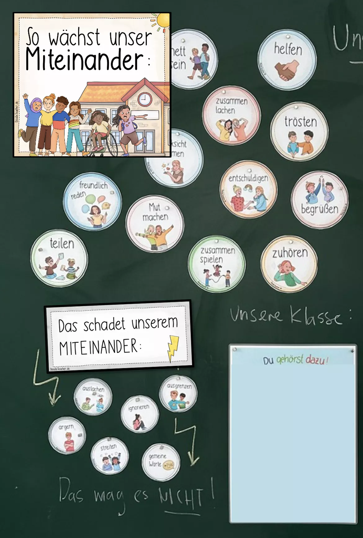 Bild in der Beschreibung des Unterrichtsmaterials Soziales Miteinander / Schuljahresbeginn - So wächst unser WIR / Klassenregeln / Absprachen Klassenlehrer von Doodleteacher #1
