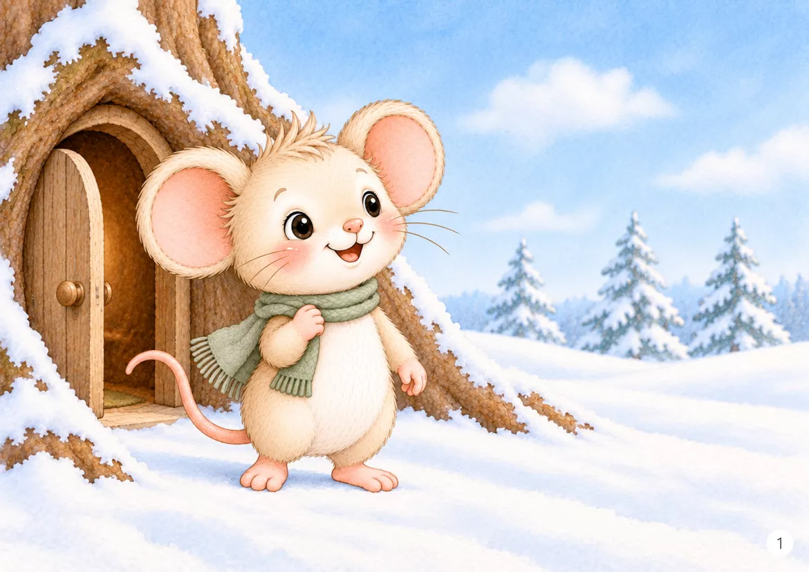 Bild in der Beschreibung des Unterrichtsmaterials ❄️Winter-Kamishibai für Kinder von 2–6 Jahren – Mia Maus und die Suche nach einem warmen Zuhause von Lernfunkeln Materialien #2