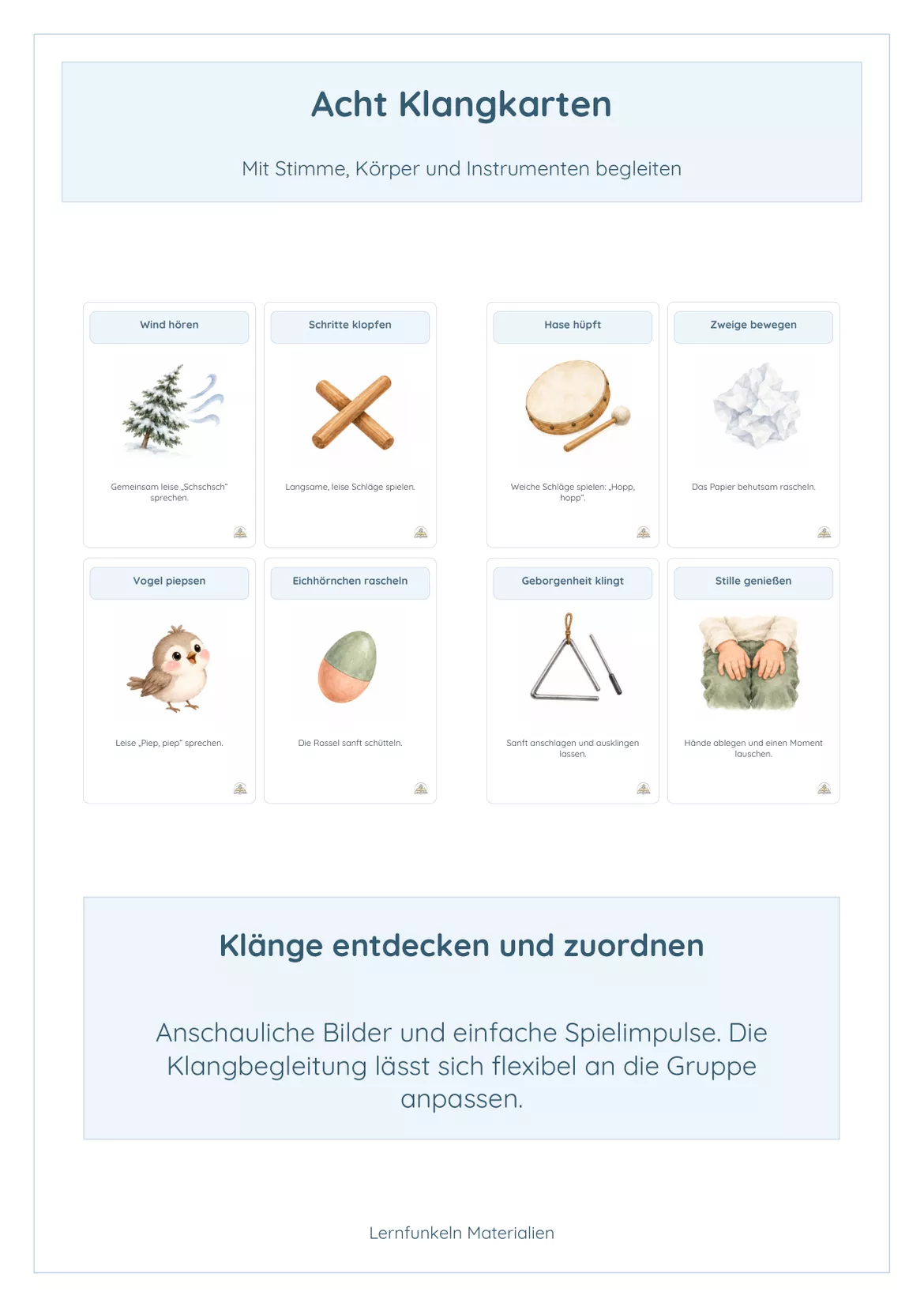 Bild in der Beschreibung des Unterrichtsmaterials ❄️Winter-Klanggeschichte für den Kindergarten – Mia Maus findet ein warmes Zuhause | 2–6 Jahre von Lernfunkeln Materialien #4
