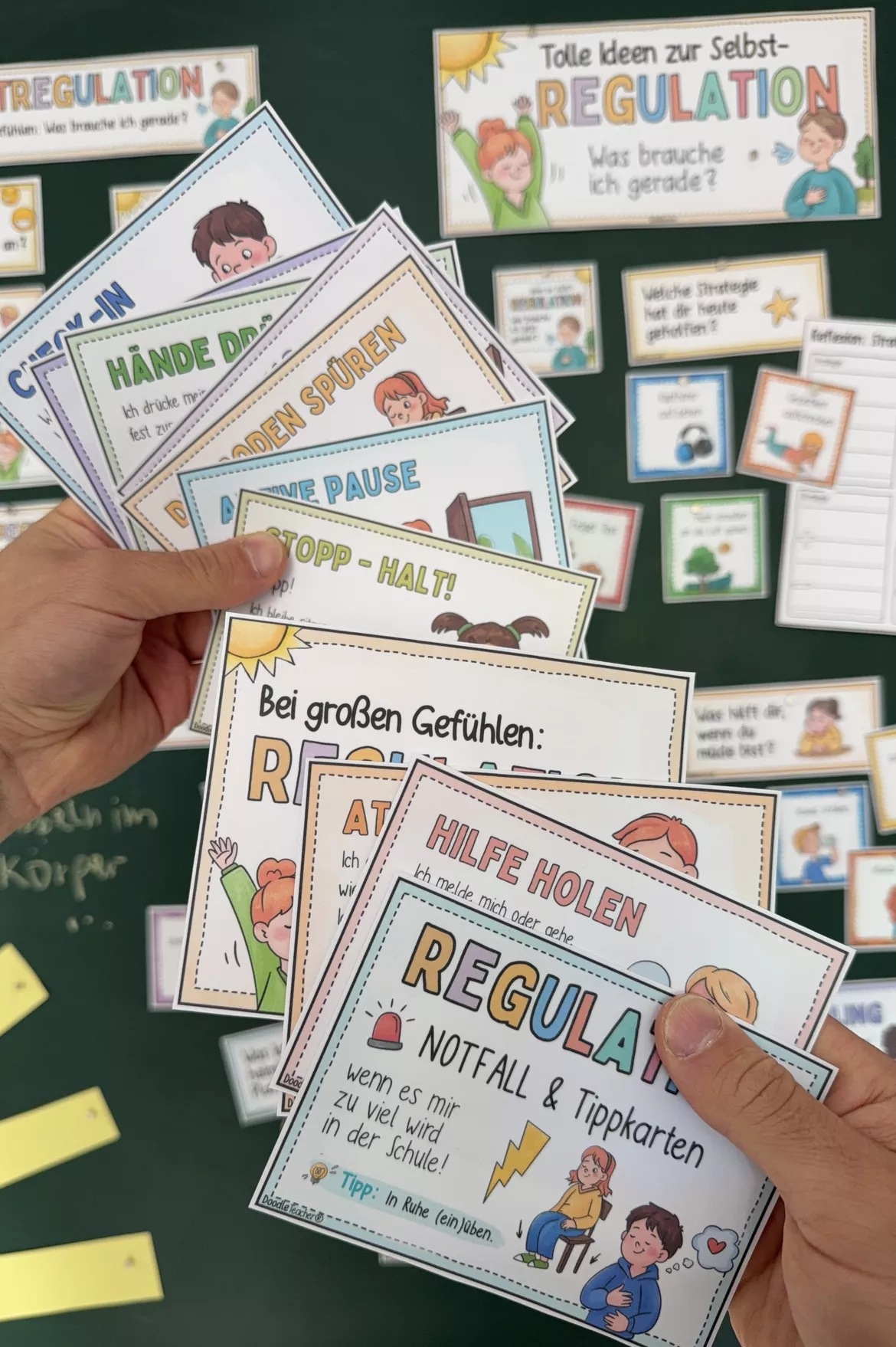 Bild in der Beschreibung des Unterrichtsmaterials Selbstregulation Notfallkarten / Regulation große Gefühle Emotionen von Doodleteacher #1