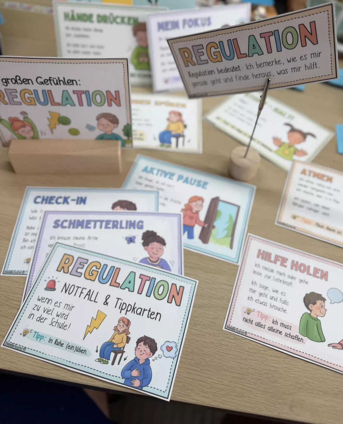 Bild in der Beschreibung des Unterrichtsmaterials Selbstregulation Notfallkarten / Regulation große Gefühle Emotionen von Doodleteacher #4