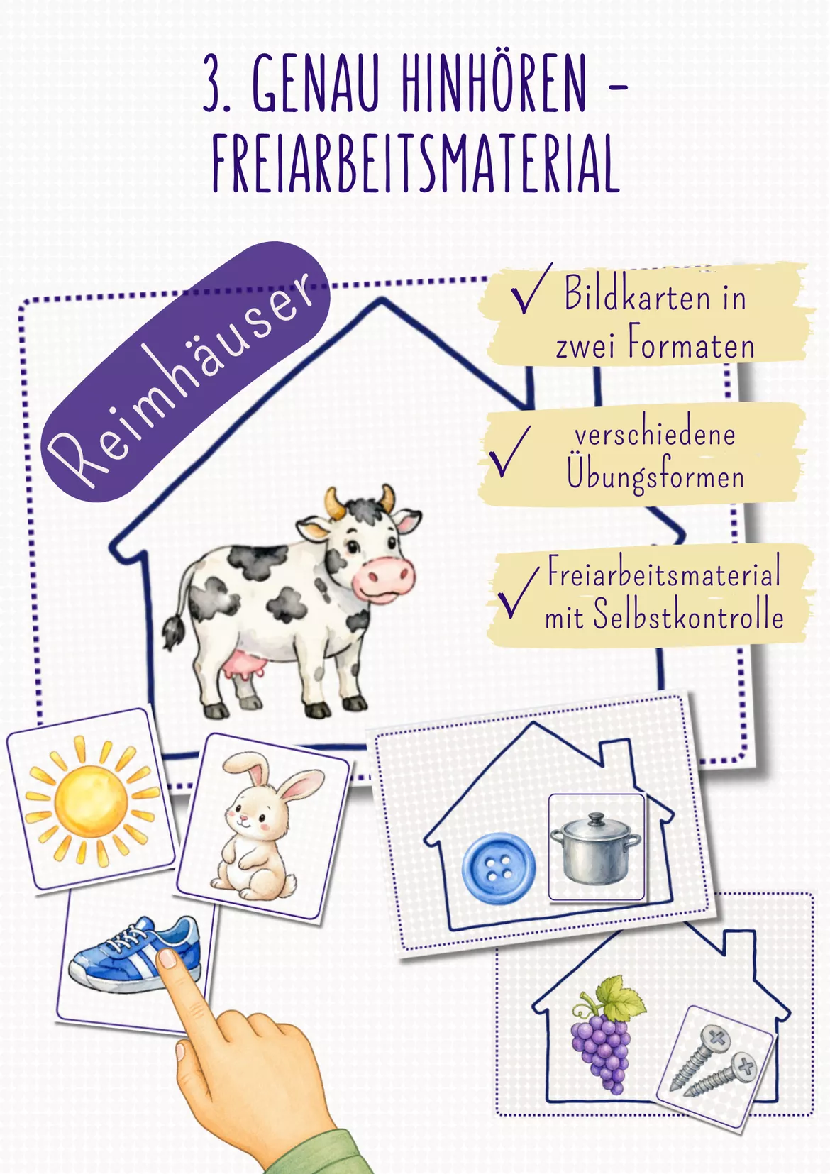 Bild in der Beschreibung des Unterrichtsmaterials REIME & REIMWÖRTER Materialpaket Klasse 1 | Spiele, Arbeitsblätter & phonologische Bewusstheit von busserli #6