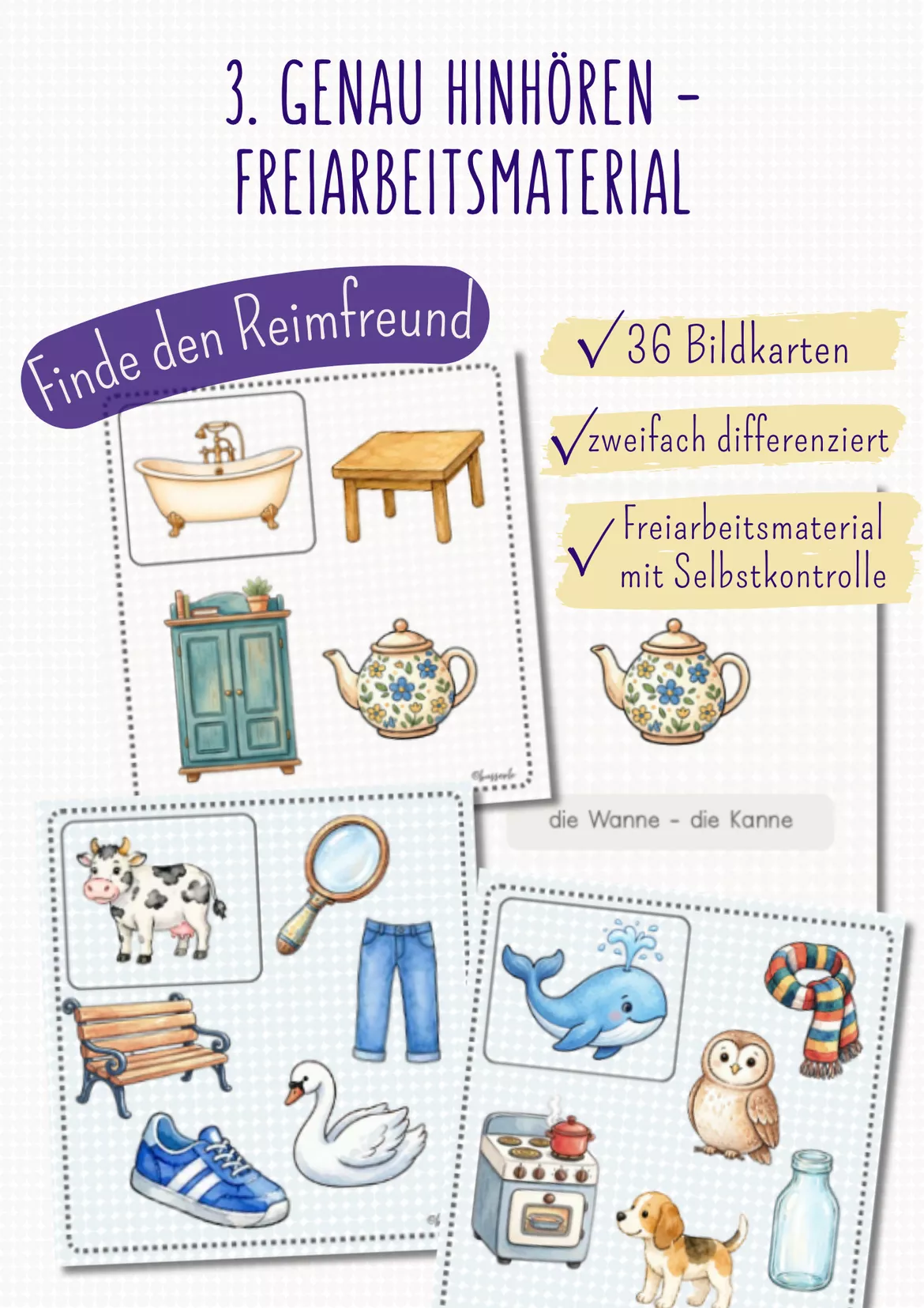 Bild in der Beschreibung des Unterrichtsmaterials REIME & REIMWÖRTER Materialpaket Klasse 1 | Spiele, Arbeitsblätter & phonologische Bewusstheit von busserli #4
