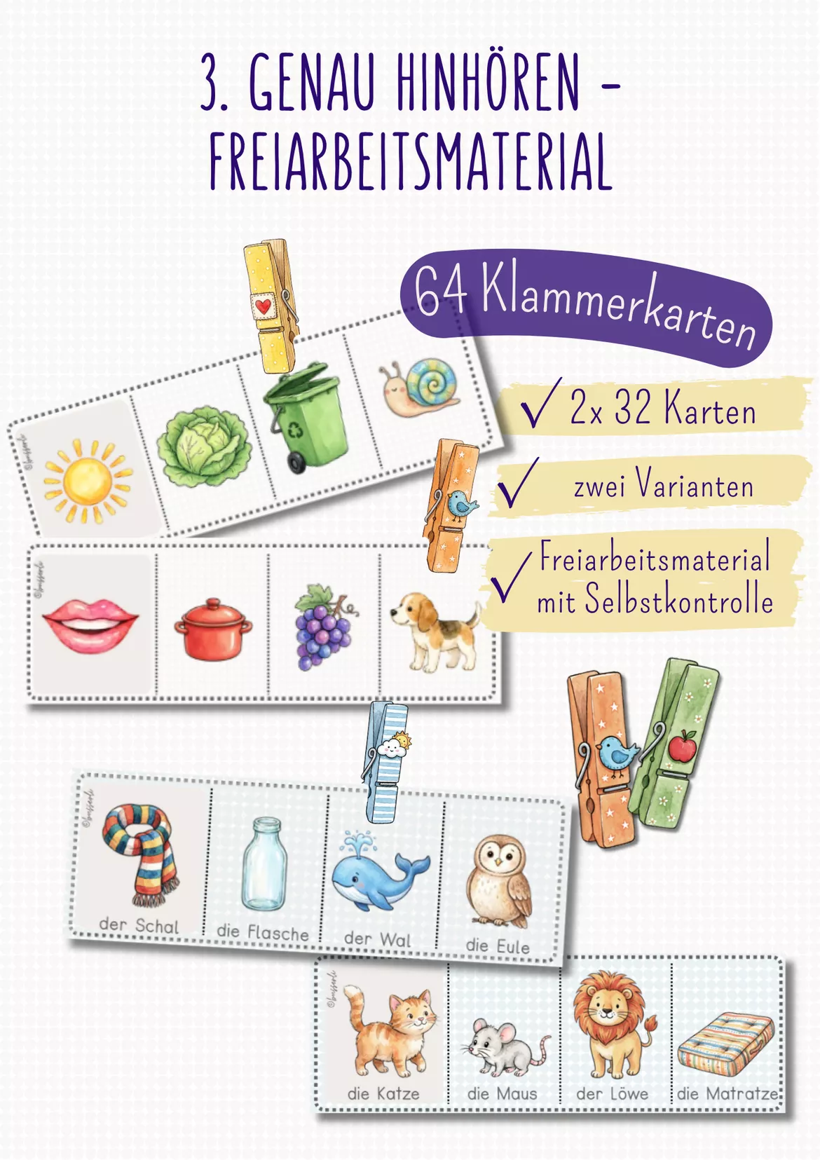 Bild in der Beschreibung des Unterrichtsmaterials REIME & REIMWÖRTER Materialpaket Klasse 1 | Spiele, Arbeitsblätter & phonologische Bewusstheit von busserli #5