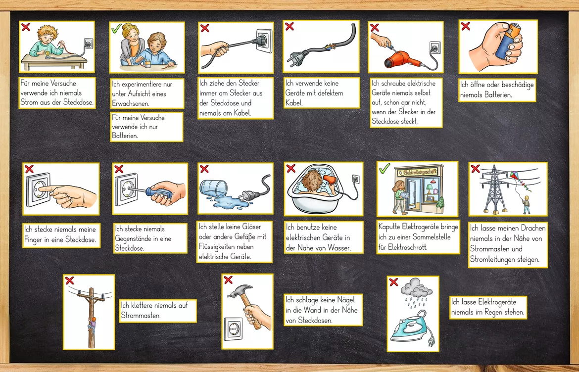 Bild in der Beschreibung des Unterrichtsmaterials Strom & Elektrizität - Gefahren und Regeln - Vorsicht, Strom ! von Odd Bird & Company #1