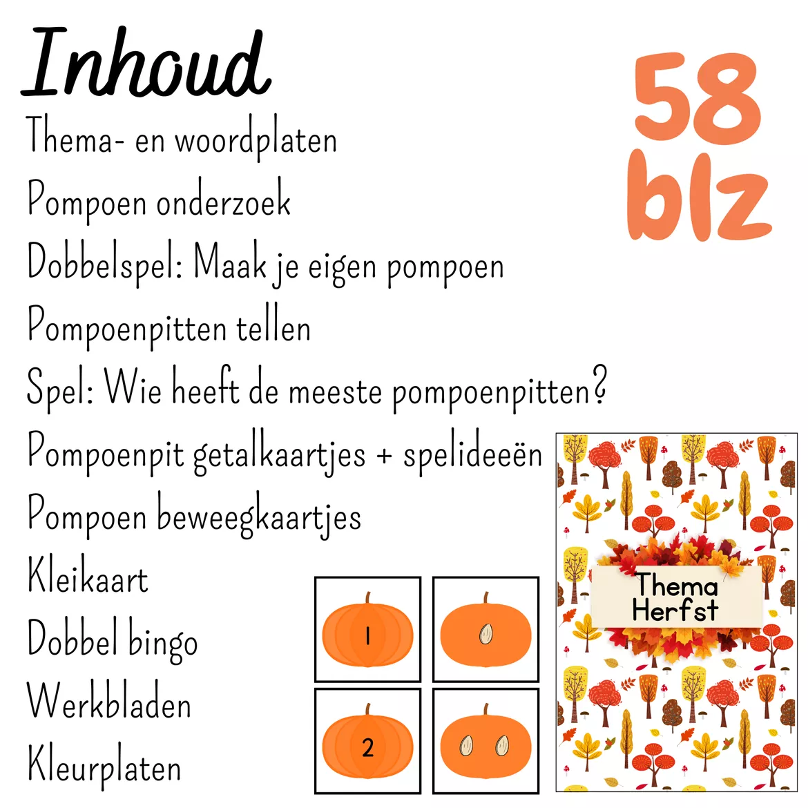 Bild in der Beschreibung des Unterrichtsmaterials Herfst pompoen bundel voor kleuters | Halloween von MyTeacherShares #1