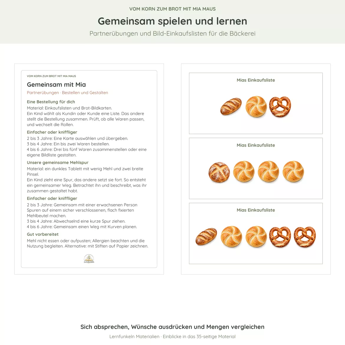 Bild in der Beschreibung des Unterrichtsmaterials 🌾Vom Korn zum Brot mit Mia Maus – Bildkarten, Backen & Spielideen für 2–6 Jahre von Lernfunkeln Materialien #5