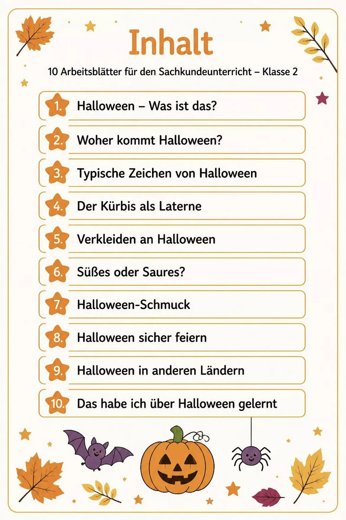 Bild in der Beschreibung des Unterrichtsmaterials Halloween im Sachunterricht – Klasse 2 von BLÜHMCHEN #1