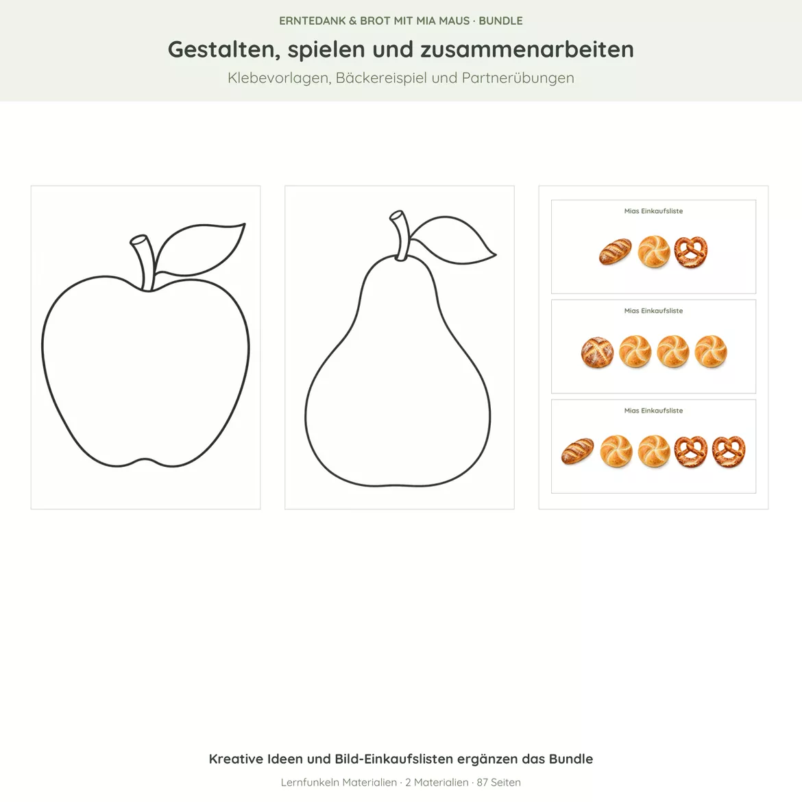 Bild in der Beschreibung des Unterrichtsmaterials 🍎🌾Erntedank & Vom Korn zum Brot mit Mia Maus – Bundle für 2–6 Jahre von Lernfunkeln Materialien #5