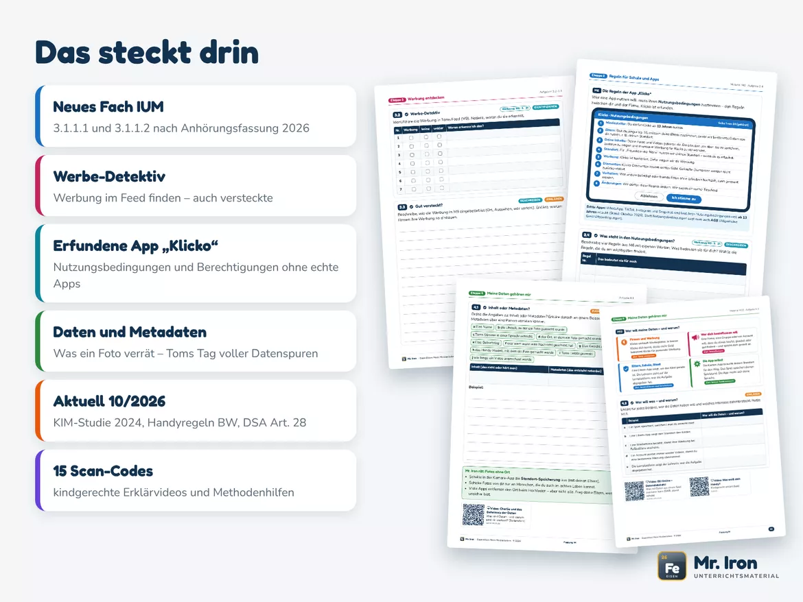 Bild in der Beschreibung des Unterrichtsmaterials Lernjob Mediennutzung, Werbung & Datenschutz – IUM 5/6 G/M/E von Mr. Iron #2