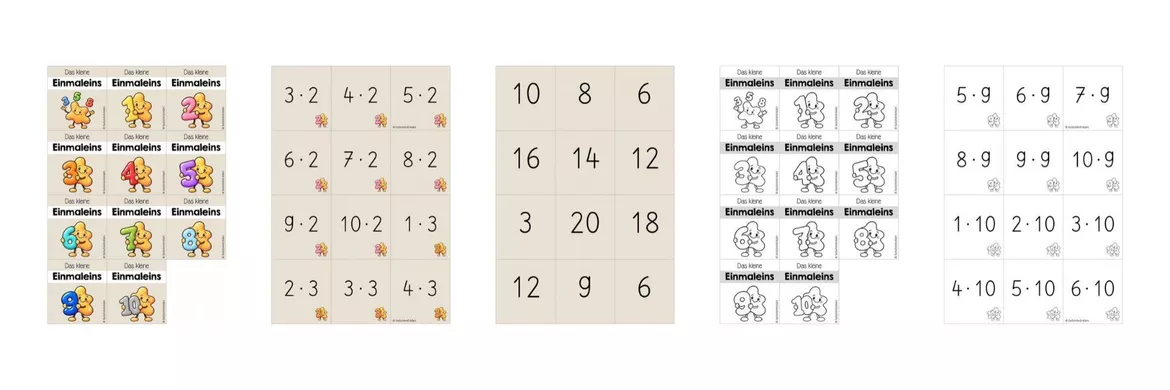 Bild in der Beschreibung des Unterrichtsmaterials Lernkartei - Das kleine Einmaleins (Klasse 2-3) von SoSchönErklärt #1