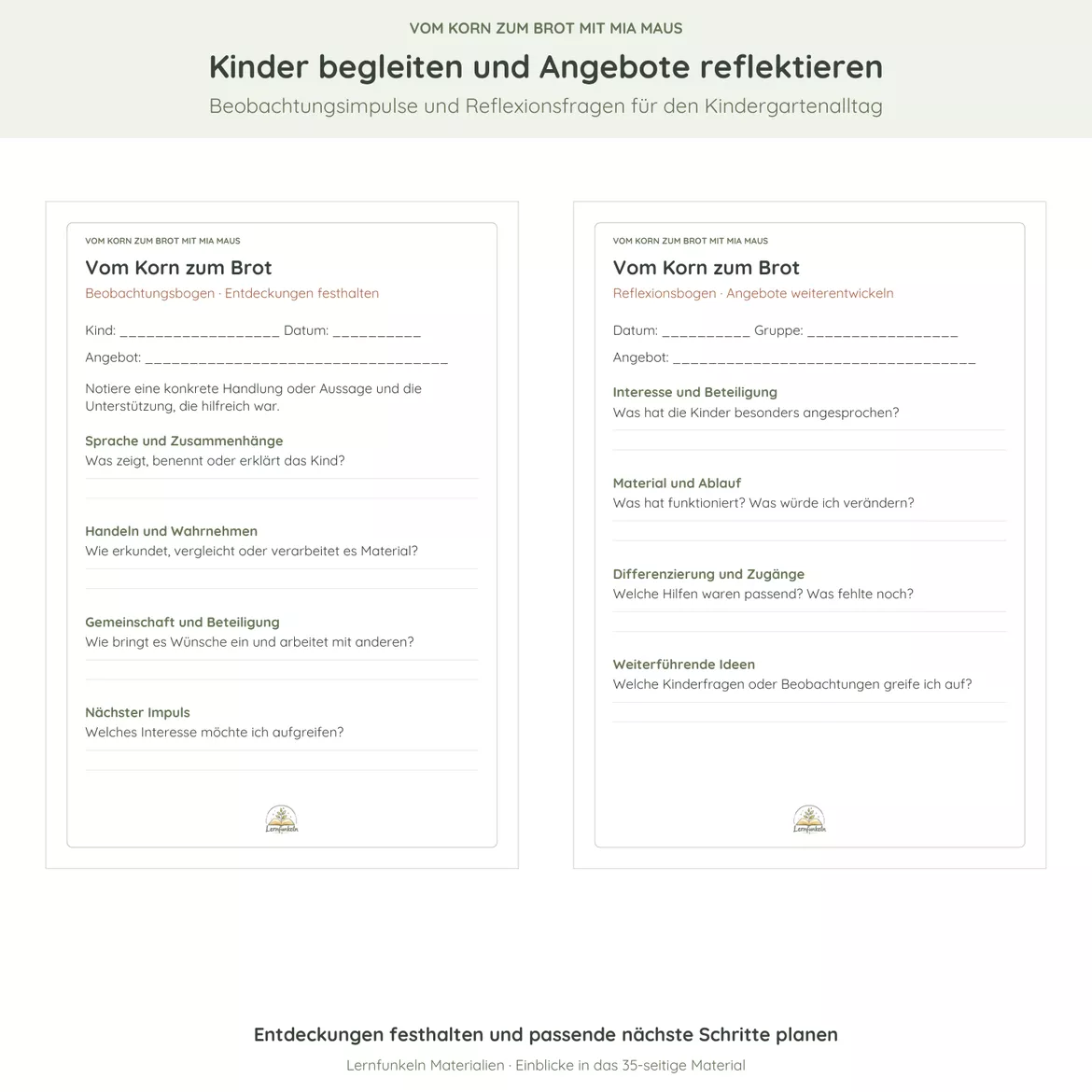 Bild in der Beschreibung des Unterrichtsmaterials 🌾Vom Korn zum Brot mit Mia Maus – Bildkarten, Backen & Spielideen für 2–6 Jahre von Lernfunkeln Materialien #6