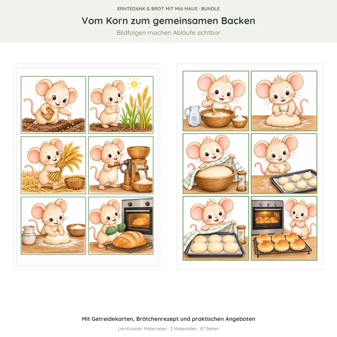 Bild in der Beschreibung des Unterrichtsmaterials 🍎🌾Erntedank & Vom Korn zum Brot mit Mia Maus – Bundle für 2–6 Jahre von Lernfunkeln Materialien #3