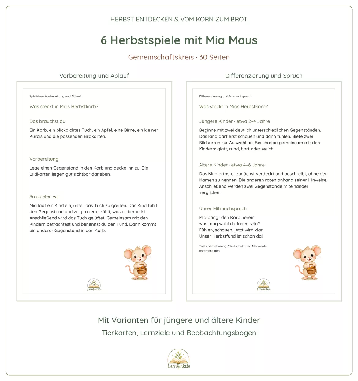 Bild in der Beschreibung des Unterrichtsmaterials 🍂Herbst entdecken & Vom Korn zum Brot – 3 Materialien für den Kindergarten von Lernfunkeln Materialien #3
