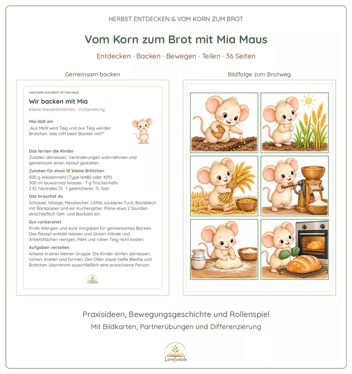 Bild in der Beschreibung des Unterrichtsmaterials 🍂Herbst entdecken & Vom Korn zum Brot – 3 Materialien für den Kindergarten von Lernfunkeln Materialien #4
