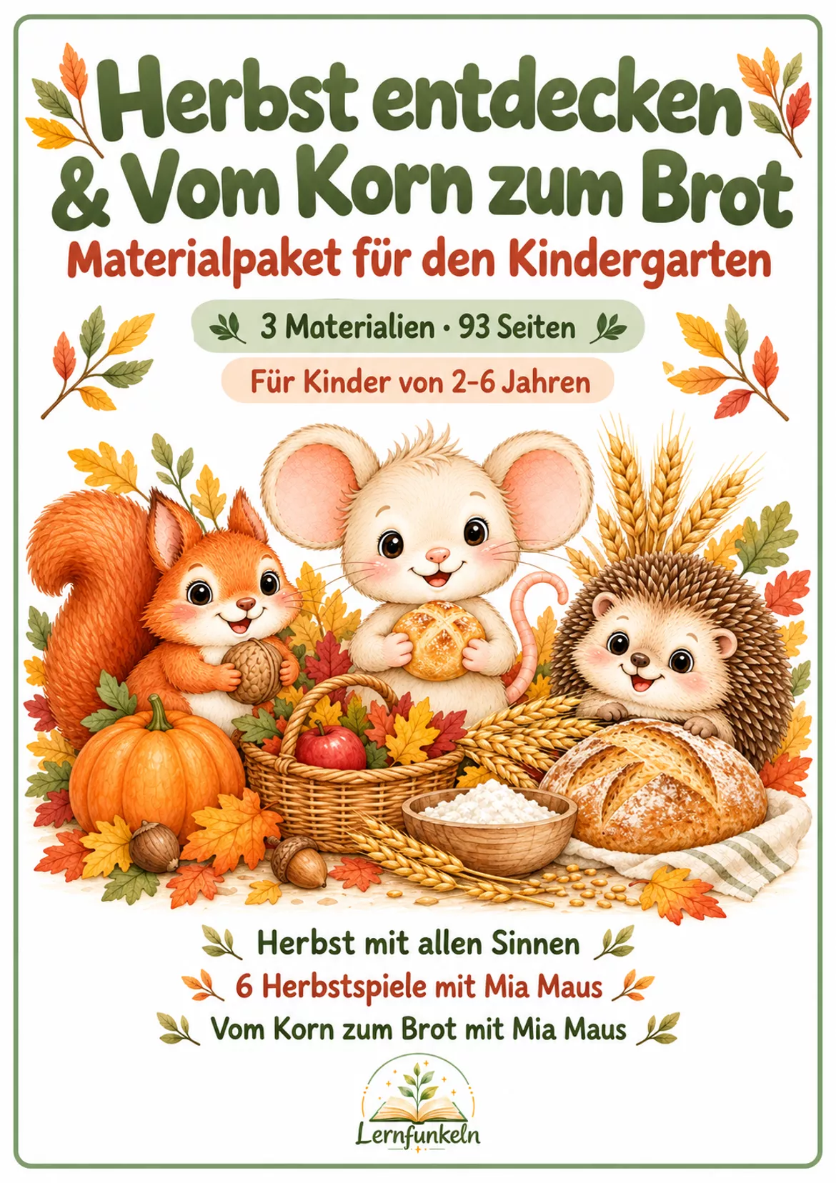 Bild in der Beschreibung des Unterrichtsmaterials 🍂Herbst entdecken & Vom Korn zum Brot – 3 Materialien für den Kindergarten von Lernfunkeln Materialien #1