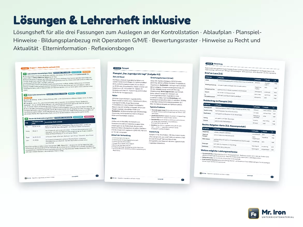 Bild in der Beschreibung des Unterrichtsmaterials Expedition Jugendliche und Recht: GK Lernjob Realschule G/M/E von Mr. Iron #4