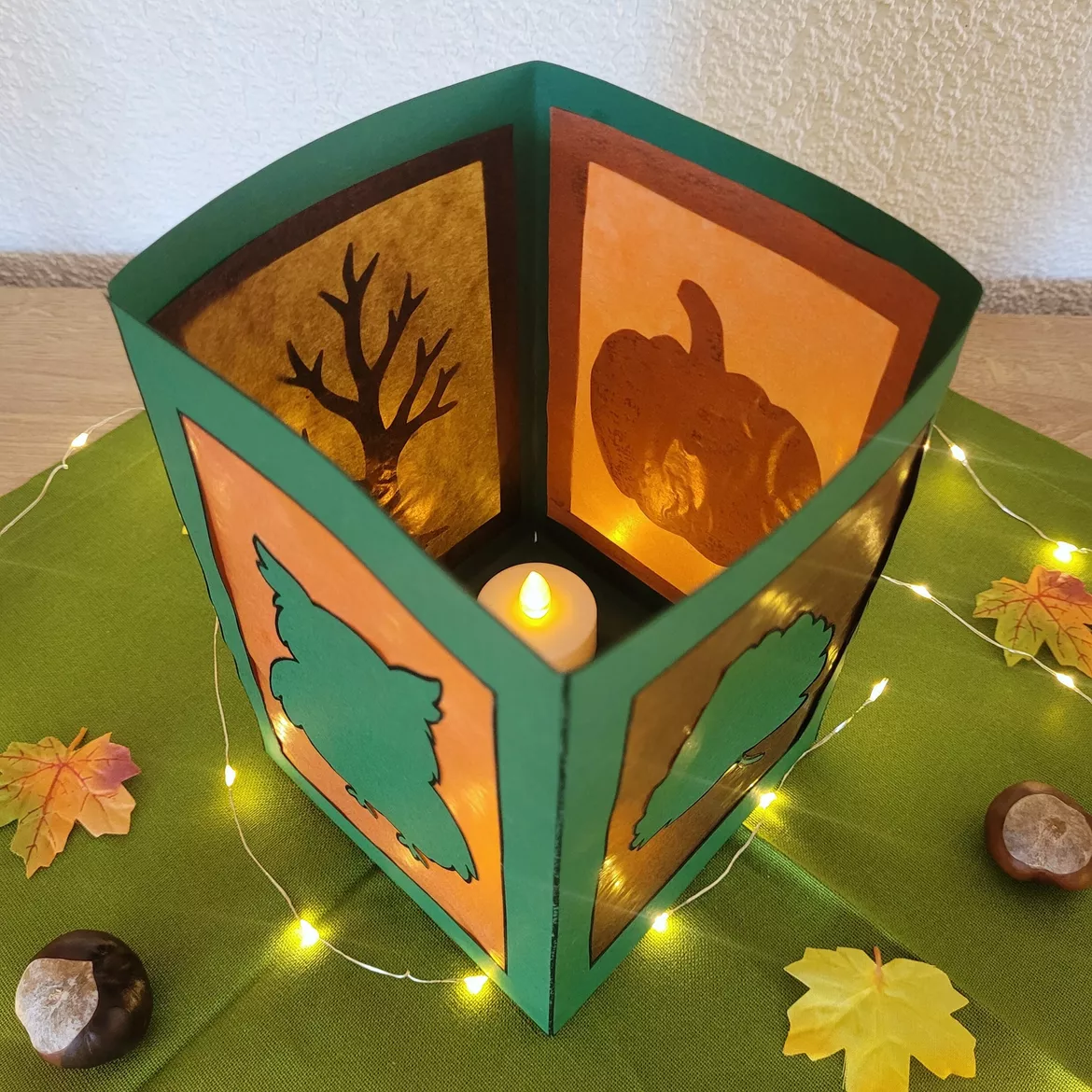 Bild in der Beschreibung des Unterrichtsmaterials Herbst Kunst Tischlaterne basteln Grundschule von Helles Köpfchen #2