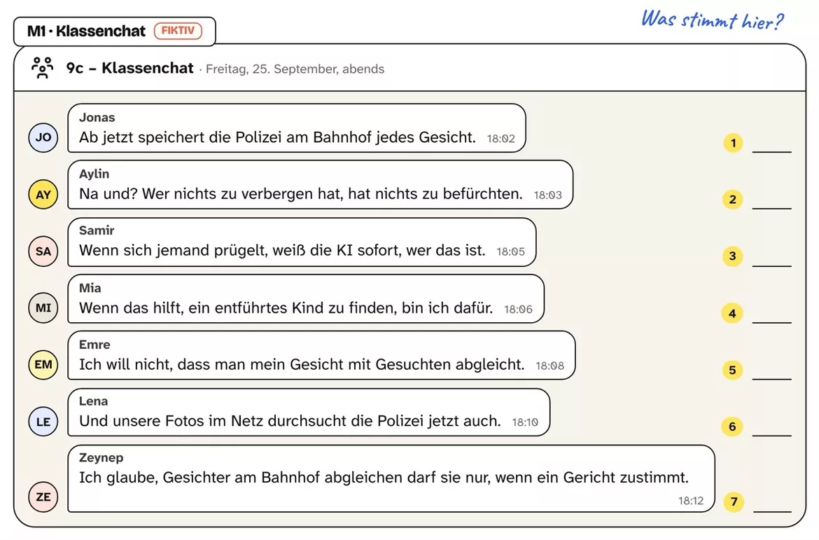Bild in der Beschreibung des Unterrichtsmaterials KI-Gesichtserkennung bei der Polizei – Arbeitsblätter mit Lösungen, Kl. 9–10 von PUSH #1