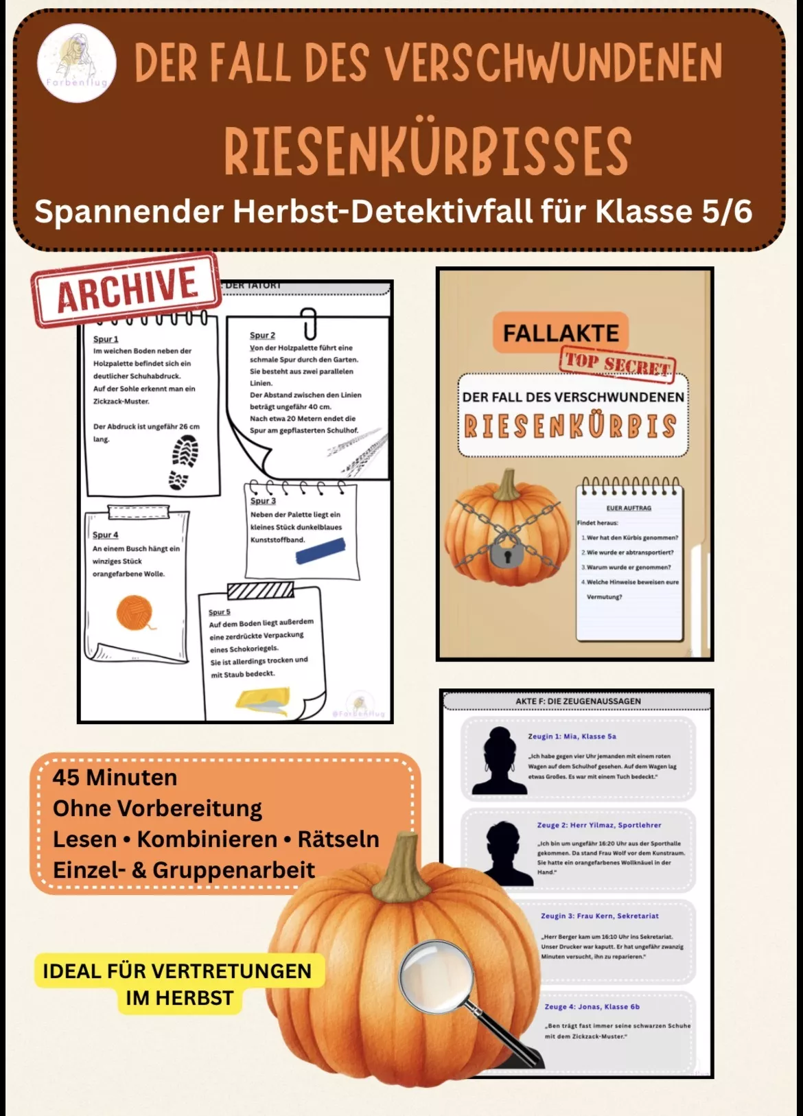 Bild in der Beschreibung des Unterrichtsmaterials Halloween Ausmalbilder kostenlos | 5 Pop-Art Malvorlagen für den Kunstunterricht von Farbenflug #1