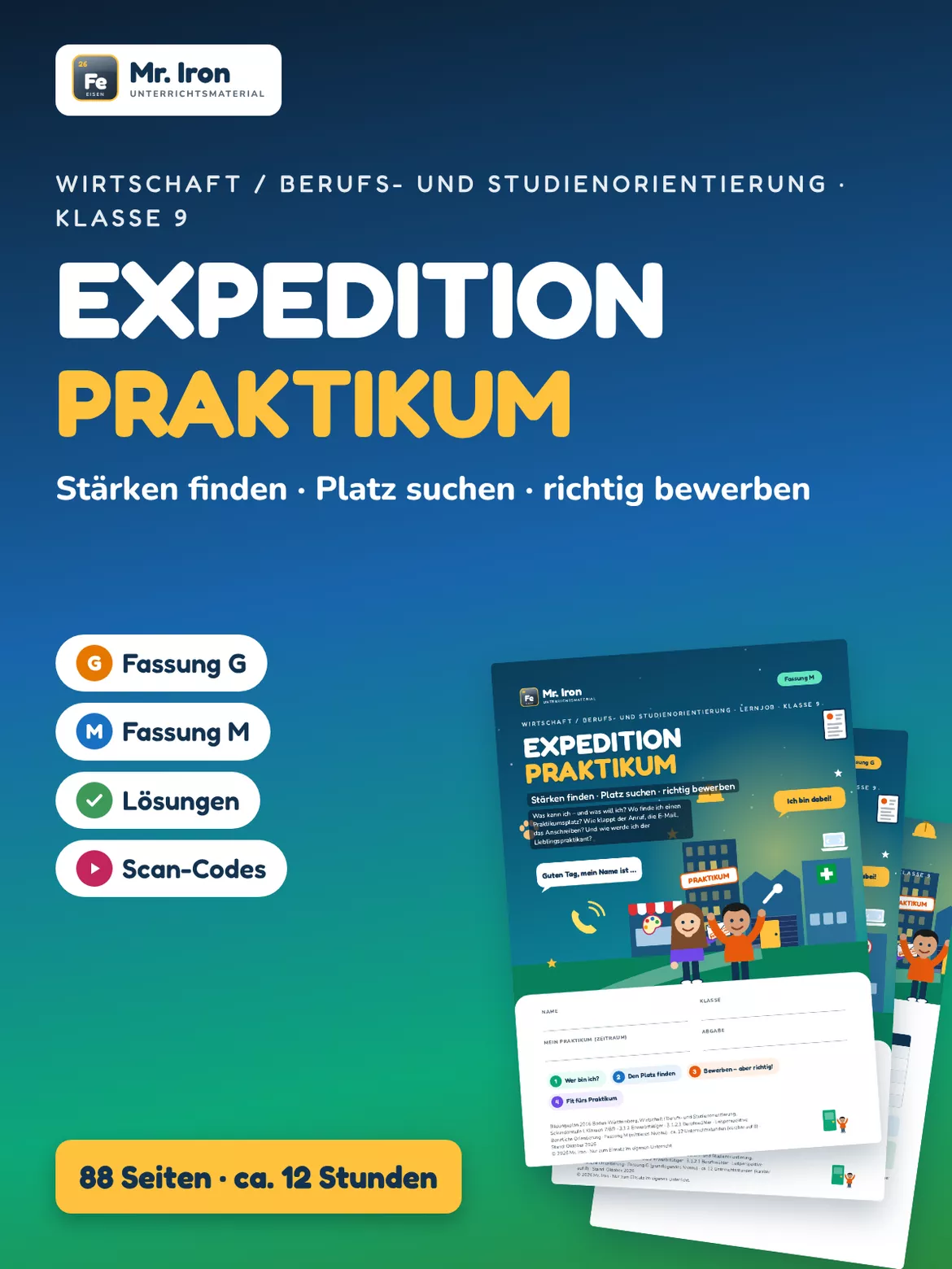 Bild in der Beschreibung des Unterrichtsmaterials Praktikum - Bewerben, Telefonieren & Rechte – Lernjob - WBS Kl. 9 mit Lösung von Mr. Iron #1