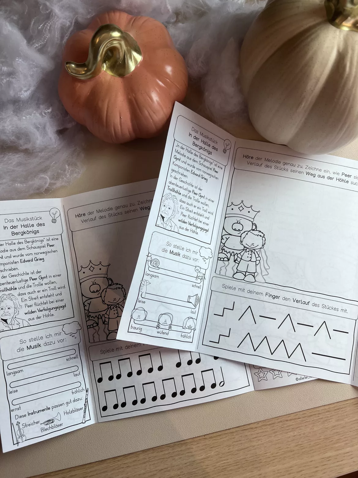 Bild in der Beschreibung des Unterrichtsmaterials Halloween im Musikunterricht: In der Halle des Bergkönigs - Klappheft zum Werkhören in der Grundschule von allerlei_fuer_die_schule #2