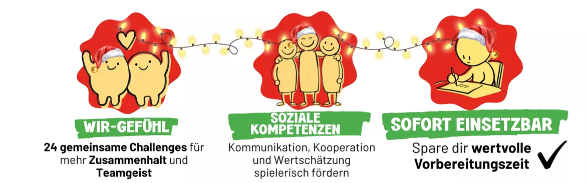 Bild in der Beschreibung des Unterrichtsmaterials Adventskalender Klassengemeinschaft | 24 Challenges für die Sekundarstufe I von ms.doubtfire #1