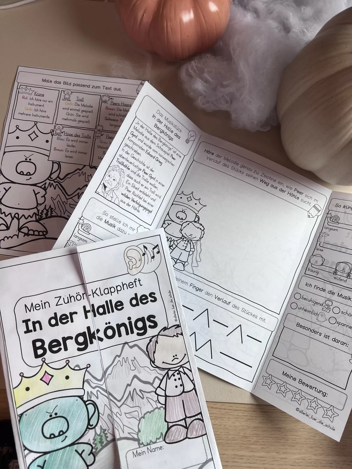 Bild in der Beschreibung des Unterrichtsmaterials Halloween im Musikunterricht: In der Halle des Bergkönigs - Klappheft zum Werkhören in der Grundschule von allerlei_fuer_die_schule #1