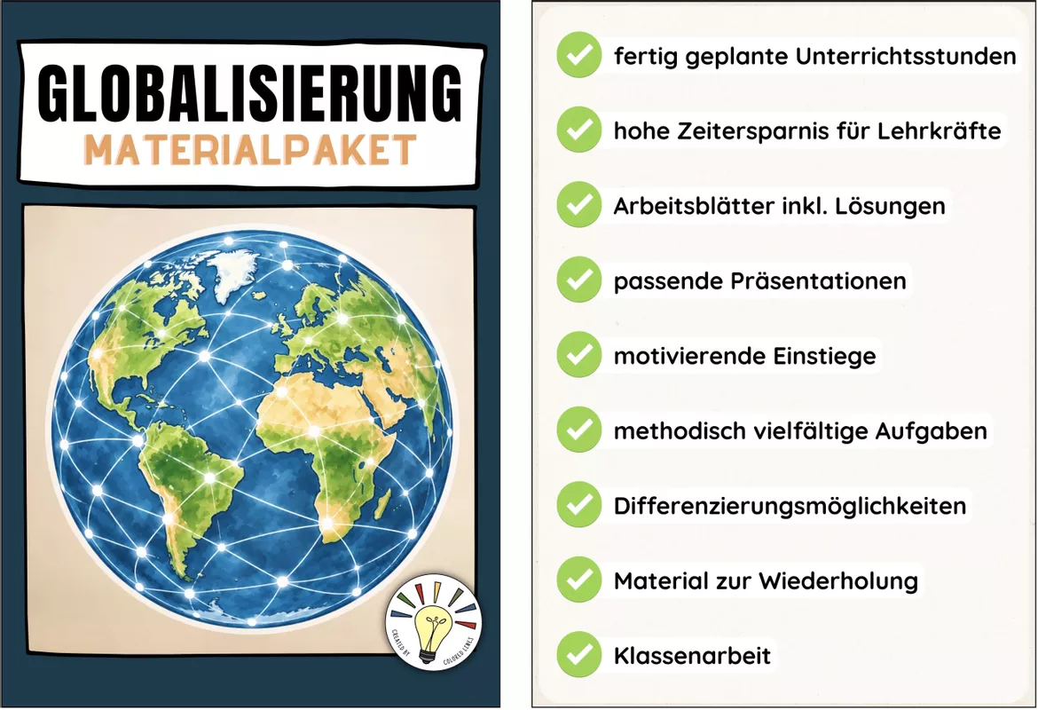 Bild in der Beschreibung des Unterrichtsmaterials Globalisierung | Klasse 8-10 (Materialpaket) von Colored Lines #1
