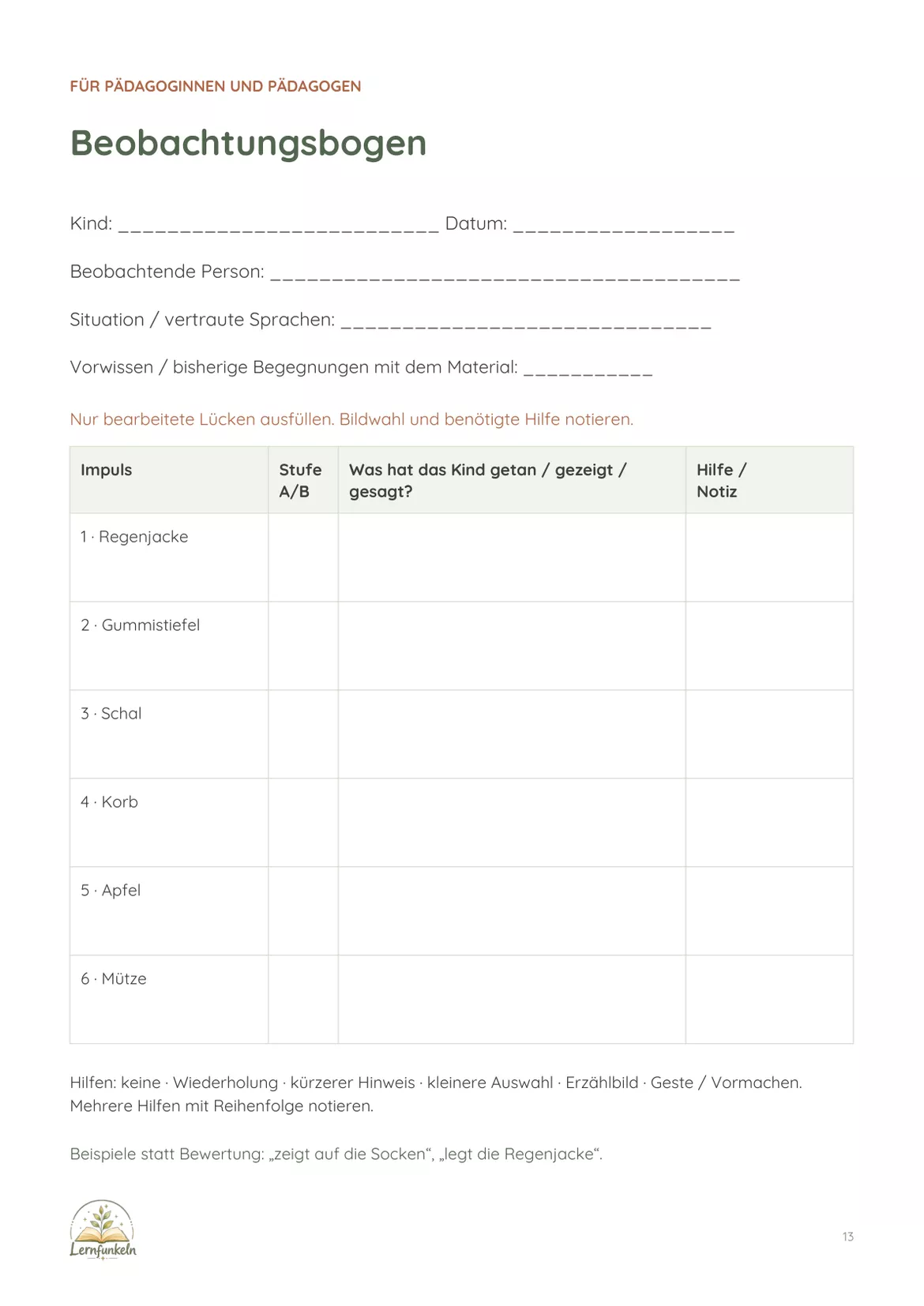 Bild in der Beschreibung des Unterrichtsmaterials Sprachverständnis spielerisch beobachten – Mia Maus und die verschwundenen Wörter | Mitmachgeschichte & Bildkarten von Lernfunkeln Materialien #6