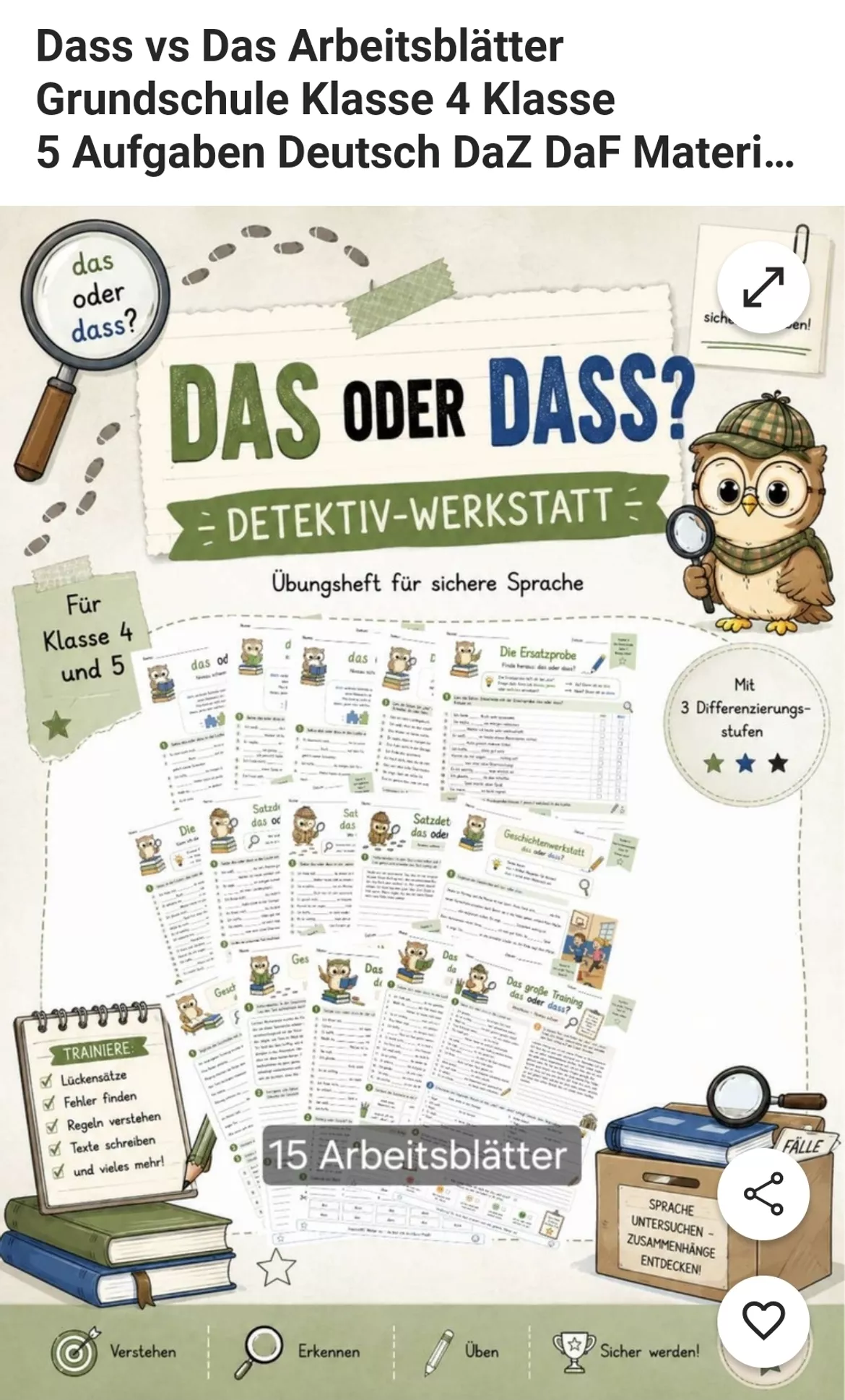 Bild in der Beschreibung des Unterrichtsmaterials Groß- und Kleinschreibung Klasse 4 – Rechtschreibübungen mit Lösungen | Deutsch Grundschule DaZ DaF Arbeitsblätter Materialpaket Aufgaben Klasse 2 3 4 von EduHero #2