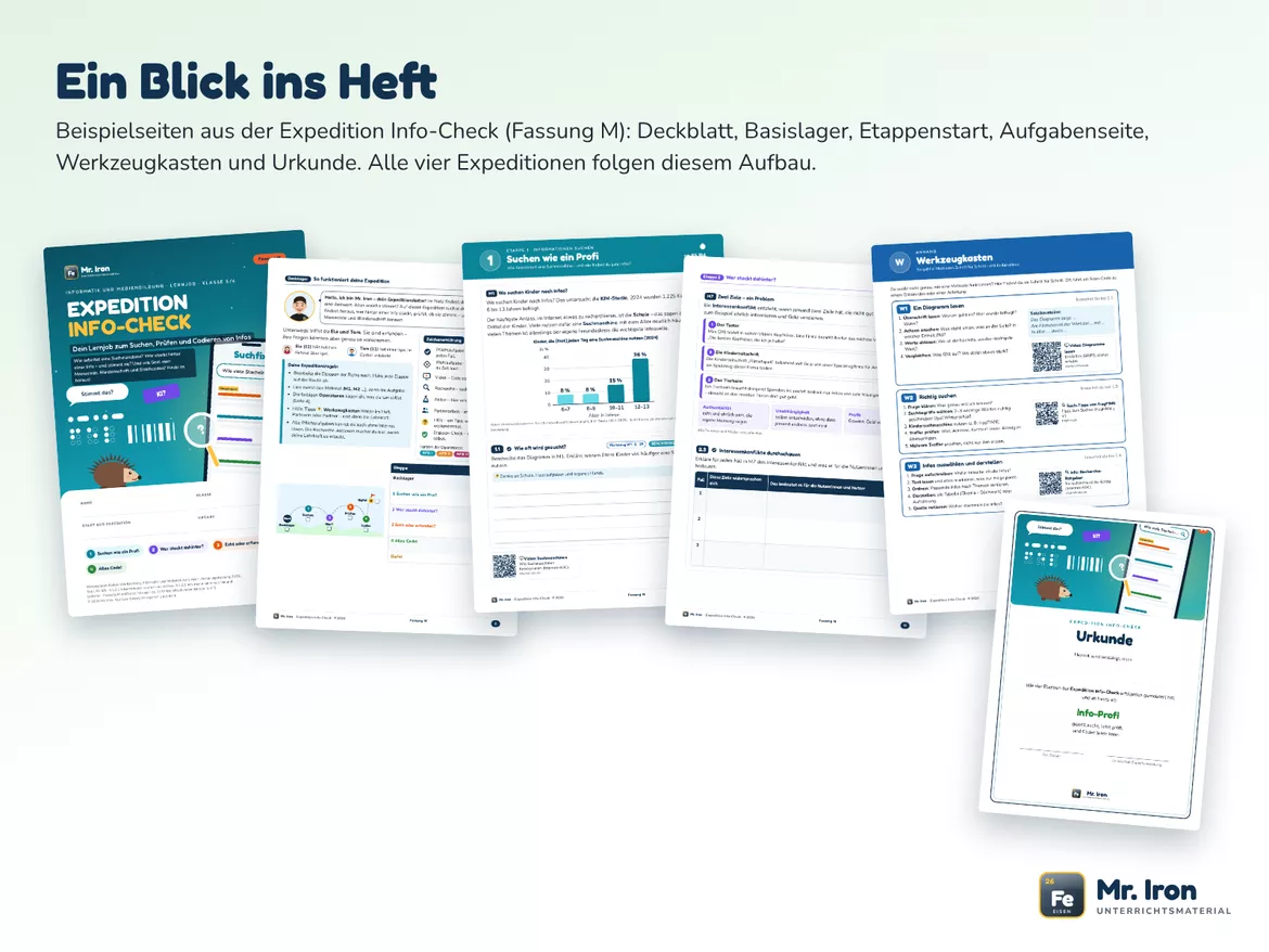 Bild in der Beschreibung des Unterrichtsmaterials IUM Kl. 5–9: 4 Lernjobs zu Medien, Infos, KI und Gaming – G/M/E von Mr. Iron #4