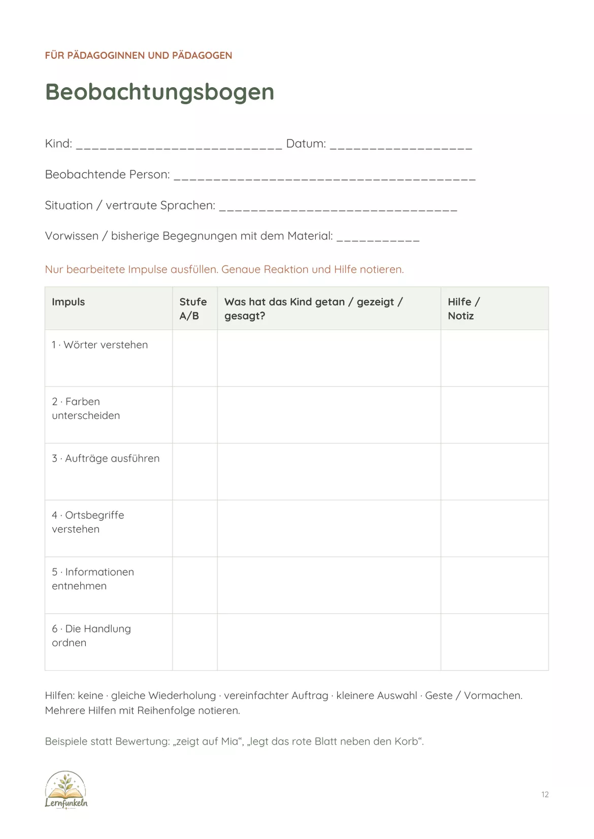 Bild in der Beschreibung des Unterrichtsmaterials Sprachverständnis spielerisch beobachten – Herbstgeschichte mit Mia Maus, Bildkarten & Beobachtungsbogen von Lernfunkeln Materialien #5