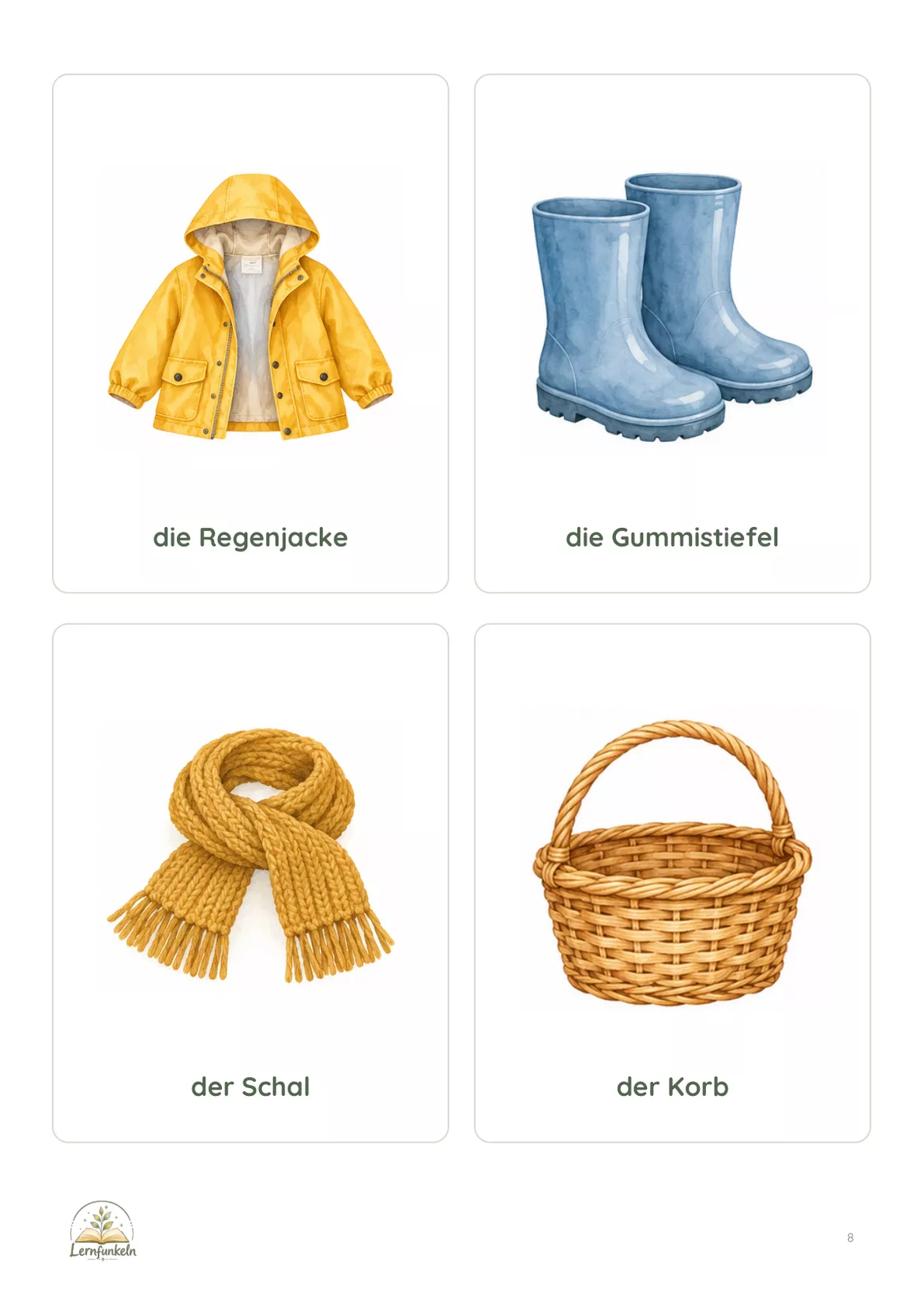 Bild in der Beschreibung des Unterrichtsmaterials Sprachverständnis spielerisch beobachten – Mia Maus und die verschwundenen Wörter | Mitmachgeschichte & Bildkarten von Lernfunkeln Materialien #4