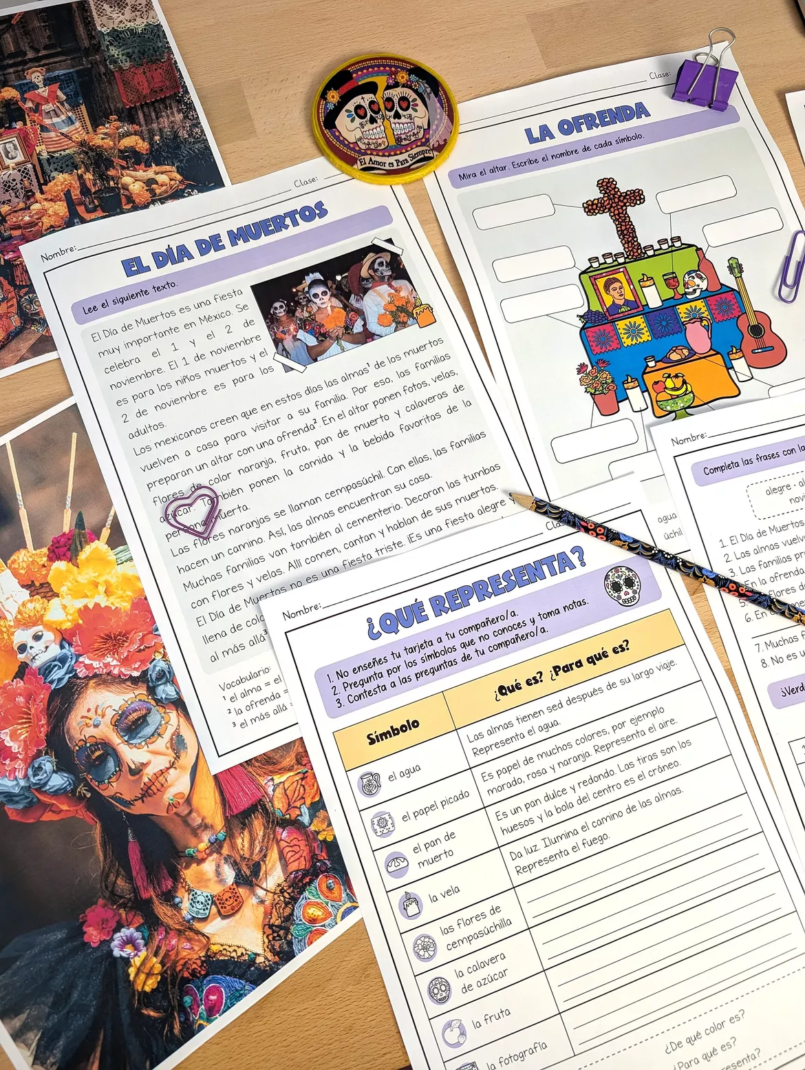 Bild in der Beschreibung des Unterrichtsmaterials Día de los Muertos im Spanischunterricht: Unterrichtseinheit, A2/B1, mit Lösungen von Brighter Day Classroom #1