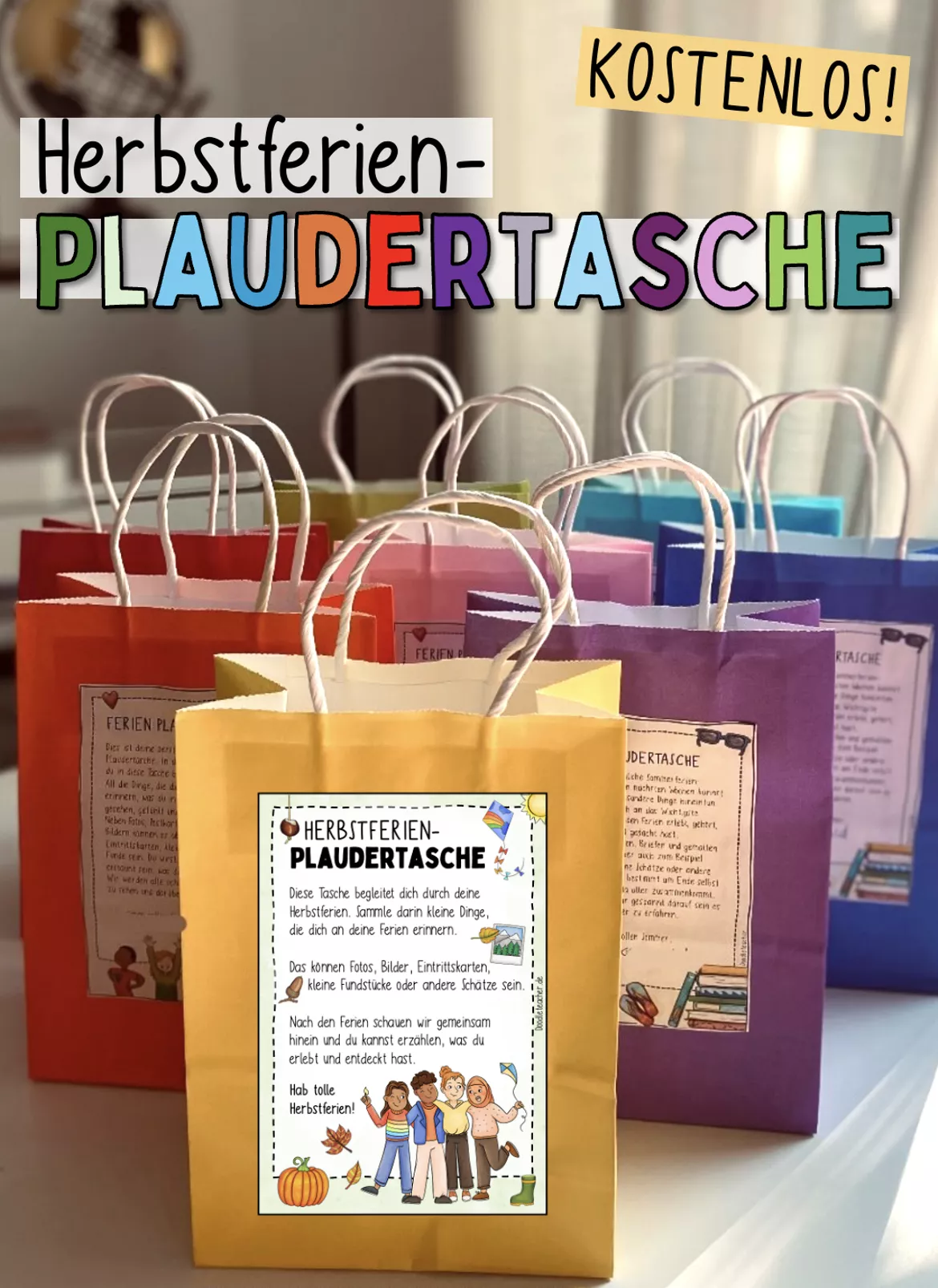 Bild in der Beschreibung des Unterrichtsmaterials Herbstferien Plaudertasche Grundschule / Sek1 - Erzählkreis Ferien von Doodleteacher #1