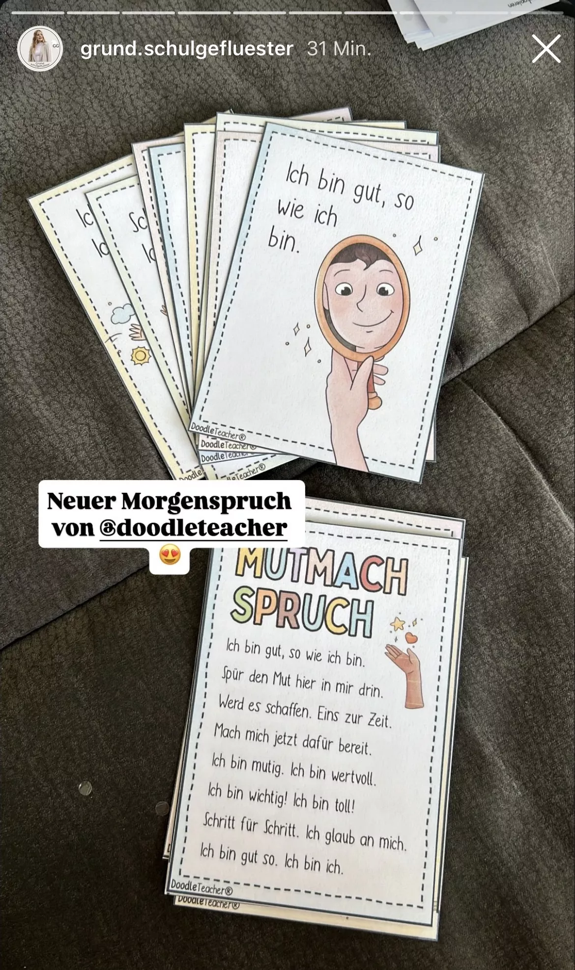 Bild in der Beschreibung des Unterrichtsmaterials Mutmachspruch auch als (Klopf-Affirmation & Tapping Mutmacher EFT) Mutspruch von Doodleteacher #2