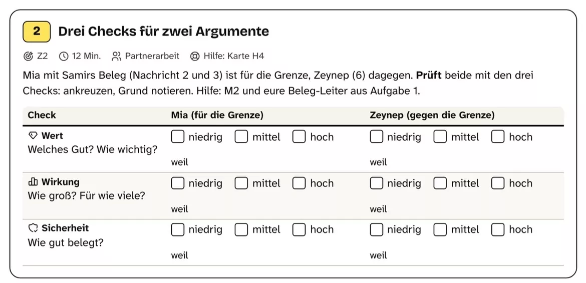 Bild in der Beschreibung des Unterrichtsmaterials Argumentieren: Was macht ein Argument stark? Arbeitsblätter, Kl. 7–8 von PUSH #2