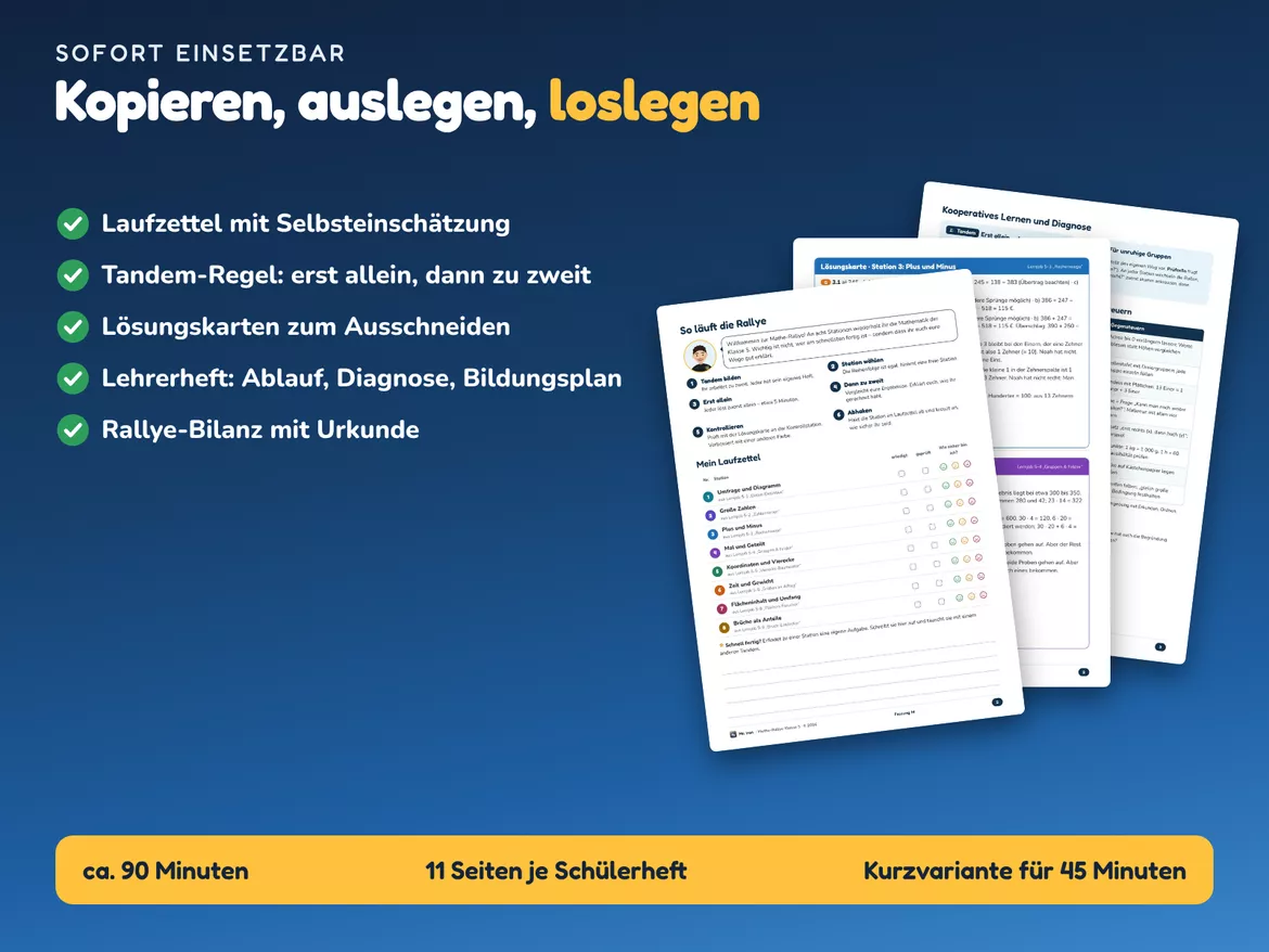 Bild in der Beschreibung des Unterrichtsmaterials Kostenlos - Mathe Klasse 5 Stationenlernen: Zahlen, Rechnen, Größen, Brüche - Gratis-Probe von Mr. Iron #3