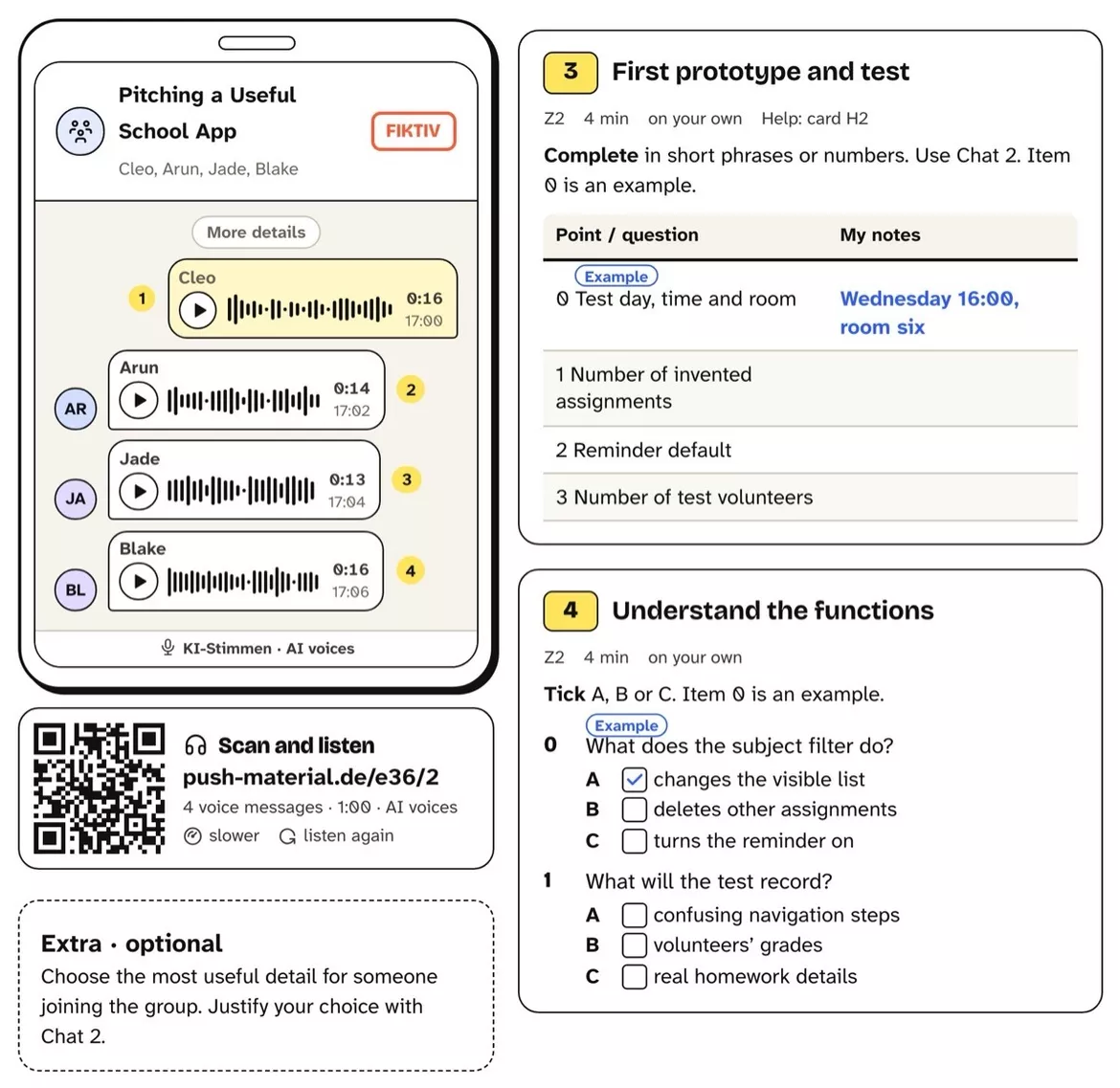 Bild in der Beschreibung des Unterrichtsmaterials Englisch Hörverstehen: Eine sinnvolle Schul-App entwerfen, Kl. 9–10, mit Audio von PUSH #1