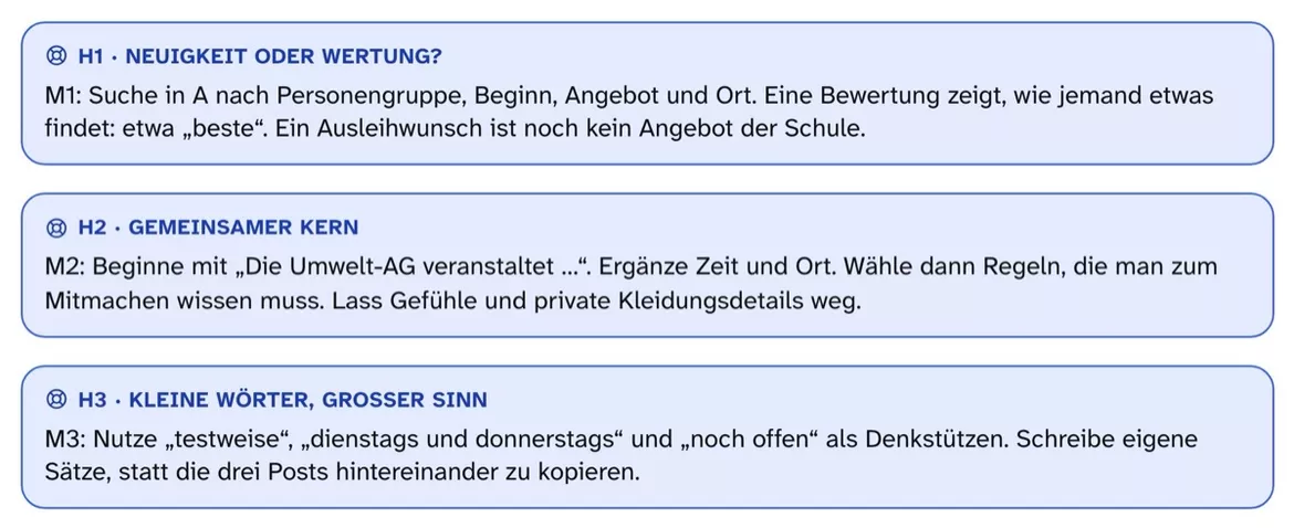 Bild in der Beschreibung des Unterrichtsmaterials Ein Thema, drei Posts: Hauptaussagen finden – Arbeitsblätter Kl. 6–7 von PUSH #2