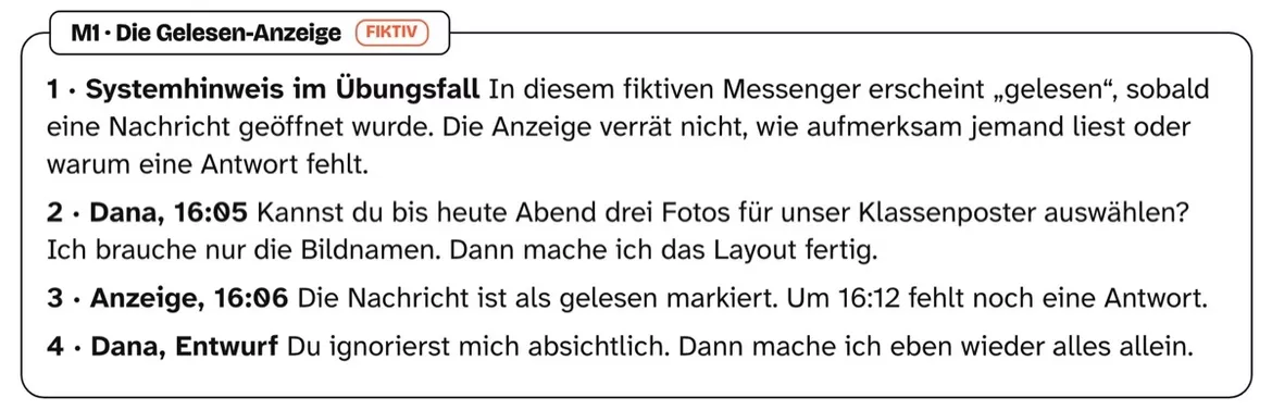 Bild in der Beschreibung des Unterrichtsmaterials Gelesen. Und jetzt? Fair im Chat klären – Arbeitsblätter Kl. 5–6 von PUSH #1