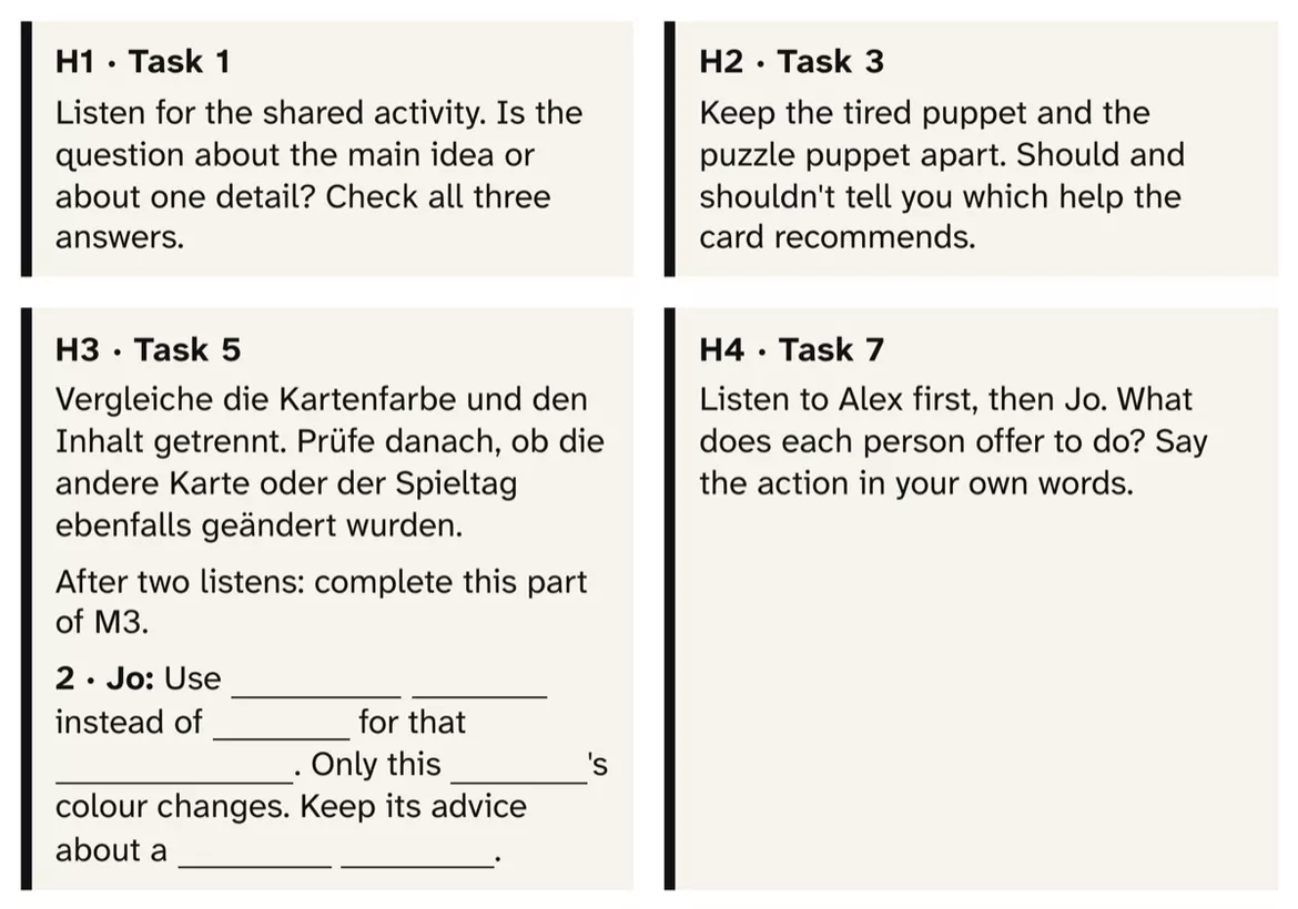 Bild in der Beschreibung des Unterrichtsmaterials Englisch Listening: Friendship Advice Cards, Kl. 5–6, mit Audio von PUSH #2